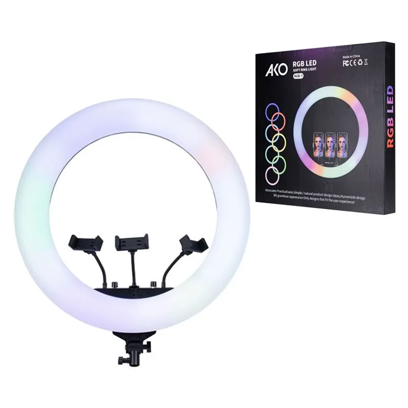 رینگ لایت آکو مدل AKO RGB-1 با قطر 22 اینچ (56سانتی‌متر)